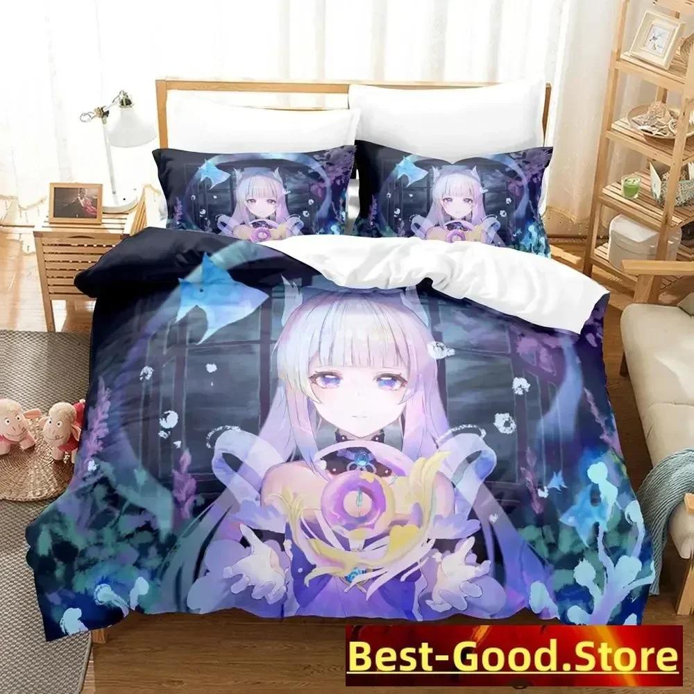 Game Genshin Impact Sangonomiya Kokomi Bedding Set Single Twin Full Queen King Size Bed Set Adult Kid Bedroom Duvetcover Sets