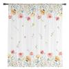 Spring Season Watercolor Flower Leaves Sheer Drapes for Living Room Decoration Window Curtain Kitchen Curtain Panels