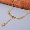Ethiopian Opal Gemstone Gold Finish Chain Electroformed Wedding Necklace Jewelry V-80