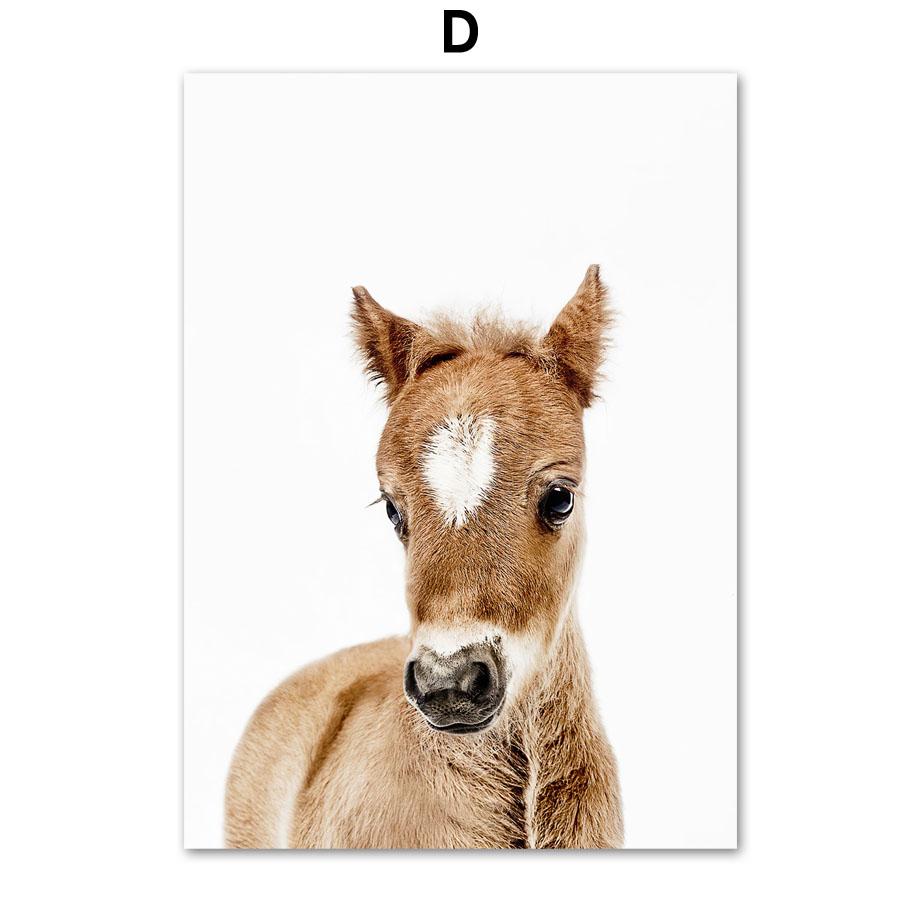 Elefant, Leu, Urs, Girafa, Panda, Tigru, Raton, Imprimare artistica de perete, pictura pe panza, Poster cu pui pentru copii, baieti, fete, decor camera copiilor