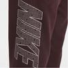 Nike Kids Letter Logo Print Elastic Waist Tapered Long Pants Kids bottoms Brown HF4238-652