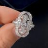 New Creative Design Geometric Shaped Cubic Zirconia Women Rings Modern Fashion Wedding Engagement Accessory Zircon Wholesale