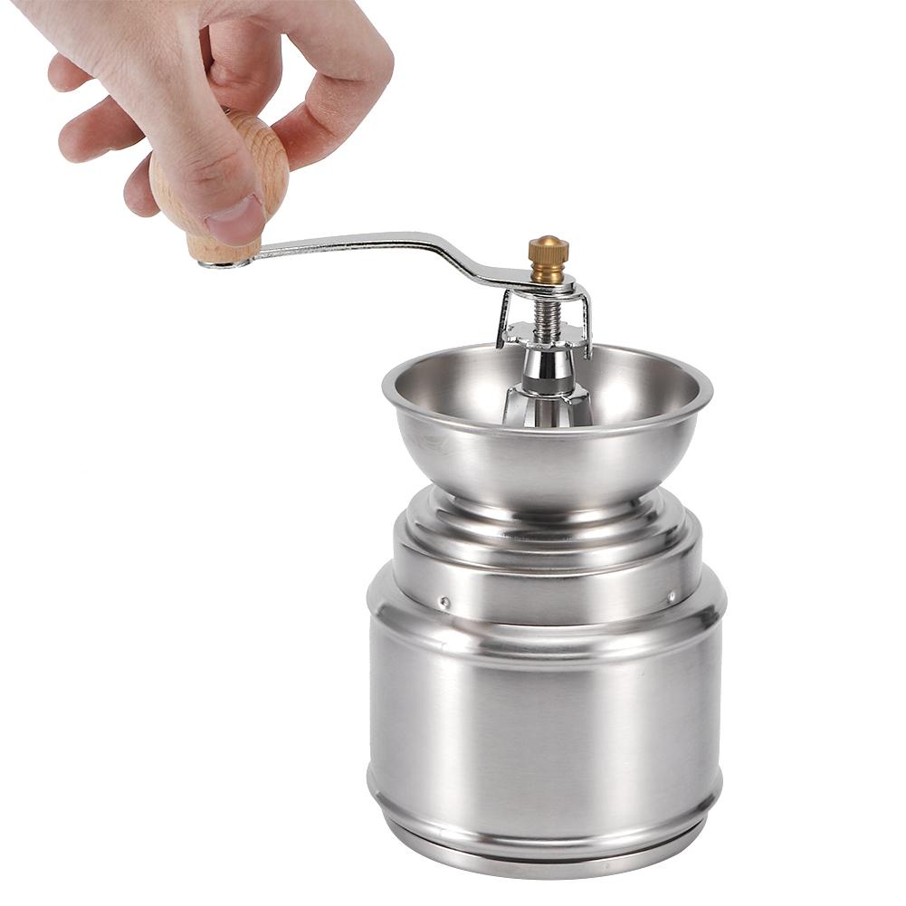 Portable Stainless Steel Manual Coffee Grinder Adjustable Coffe Bean Pepper Mill Household Kitchen