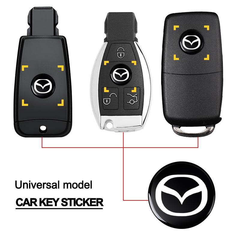 14mm Car Key Emblem Stickers Auto Control Key Logo Accessories For Mazda 3 6 CX5 2 CX3 CX9 MX5 RX8 Axela Demio MS CX5 2 Axela Demio Atenza MS GH BK MP