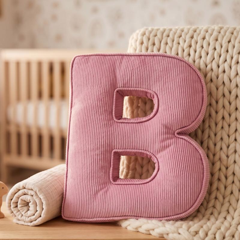 Alphabet 26 Lamb Fleece Letter Plush Toy Pillow Soft Nap Soothing Cushion For Toddlers Babies Nursery Photo Prop Birthday Gift