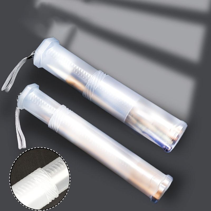 2pcs Transparent ABS Telescopic Pen Holder, Art Painting Brush Pencil Holder, Suitable for Outdoor Sketching Brush Storage