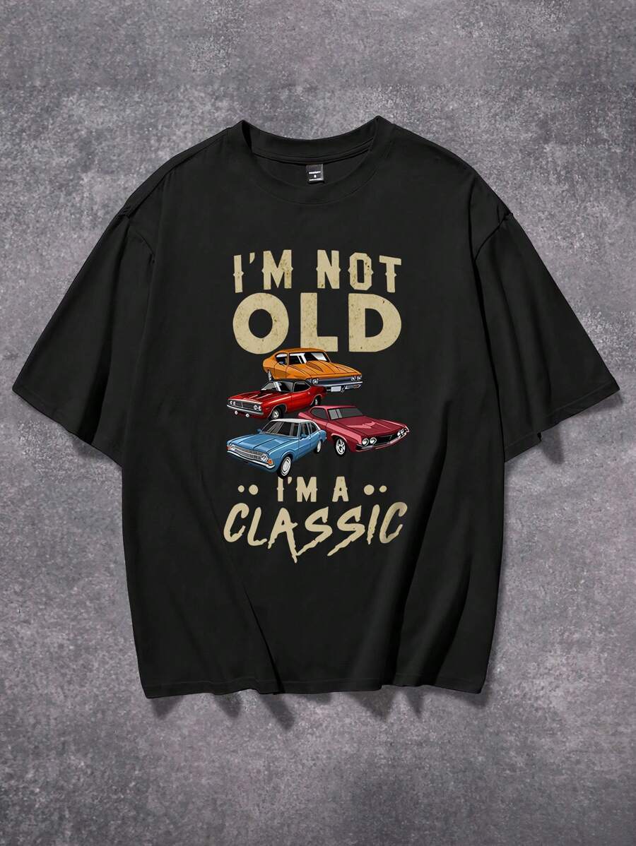 Manfinity Homme Unisex Casual Simple Fashionable Graphic Short Sleeve T-Shirt M