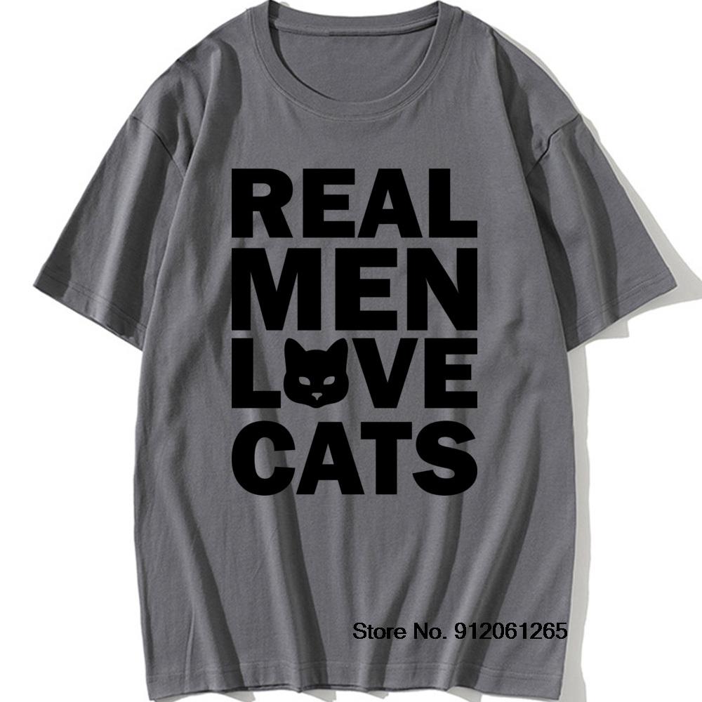 Real Unisex Love Cats Animal T Shirt Vintage Cats Lover Tshirt Cotton Tshirts Cool Daddy Mother Gift Oneck Short Sleeve Tops Tees