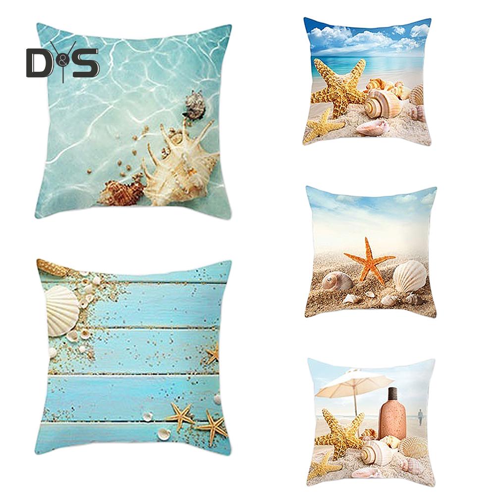 Decorations Home Sea Beach Starfish Seashell Throw Pillow Case Cushion Cover Sofa Bed Car Decor