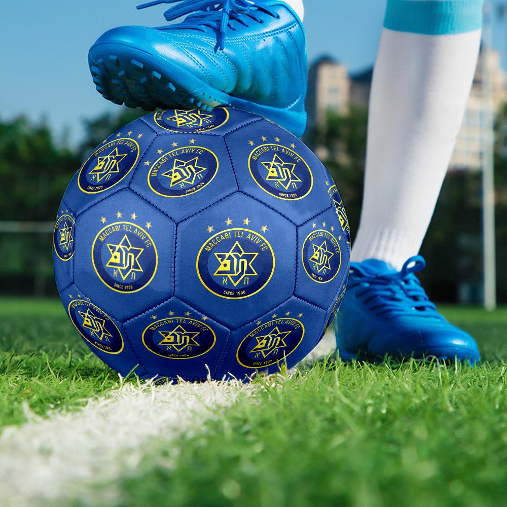 Maccabi Tel Aviv FC Indoor Soccer Ball Size 5 Colorful All Ages Machine Stitched PVC Competition Ready Durable High-Bounce