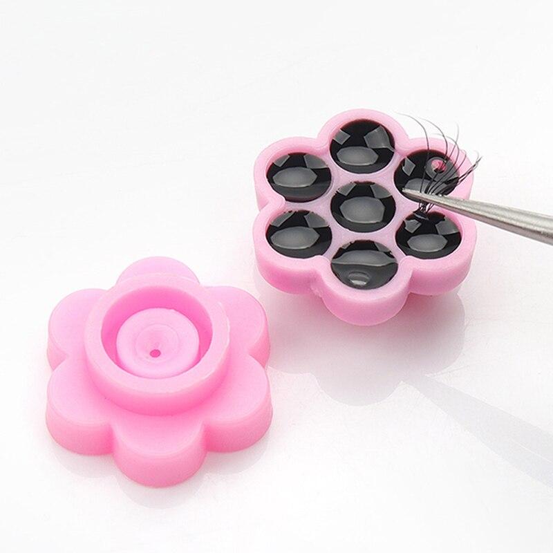 100pcs Disposable Glue Pallet Eyelash Extension Holder Pallet for Tattoo Pigment Adhesive Gel Glue Container Flower Makeup Tools
