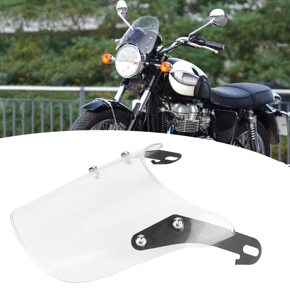 Windscreen Wind Deflector Motorcycle Suits 5 7  Round Headlights Windshield for YAMAHA(White)