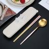 Portable Tableware Picnic Stainless Steel Cutlery Set Dinnerware Coffee Spoon Chopsticks with Box Kitchen Utensils for Children