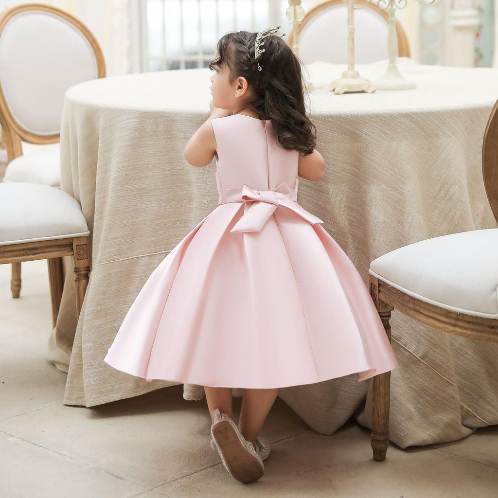 Vestido para Bebé y Niños, Vestido de Princesa, Vestido con Lazo Pong para Niñas, Vestido para Banquete de Cumpleaños de Bebé de un Año, Lavado del Vestido