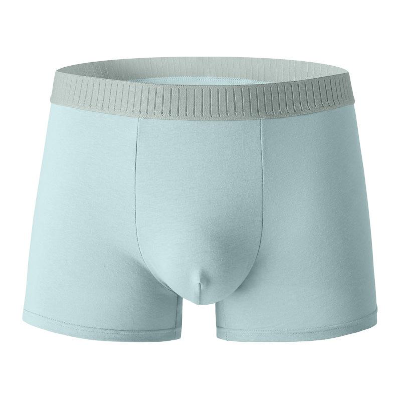 Men's Spring and Summer Pure Cotton Breathable Graphene Antibacterial Crotch Mid Waist Briefs