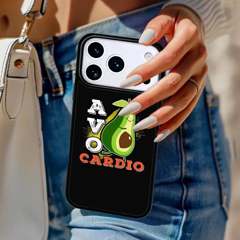 

Avo Cardio Funny Gym Vegan Phone Case For iPhone 17 Air 14 15 13 12 Max Cover For Apple 14 15 16 16e 11 Pro Max Plus Coque iPhone 11pro max