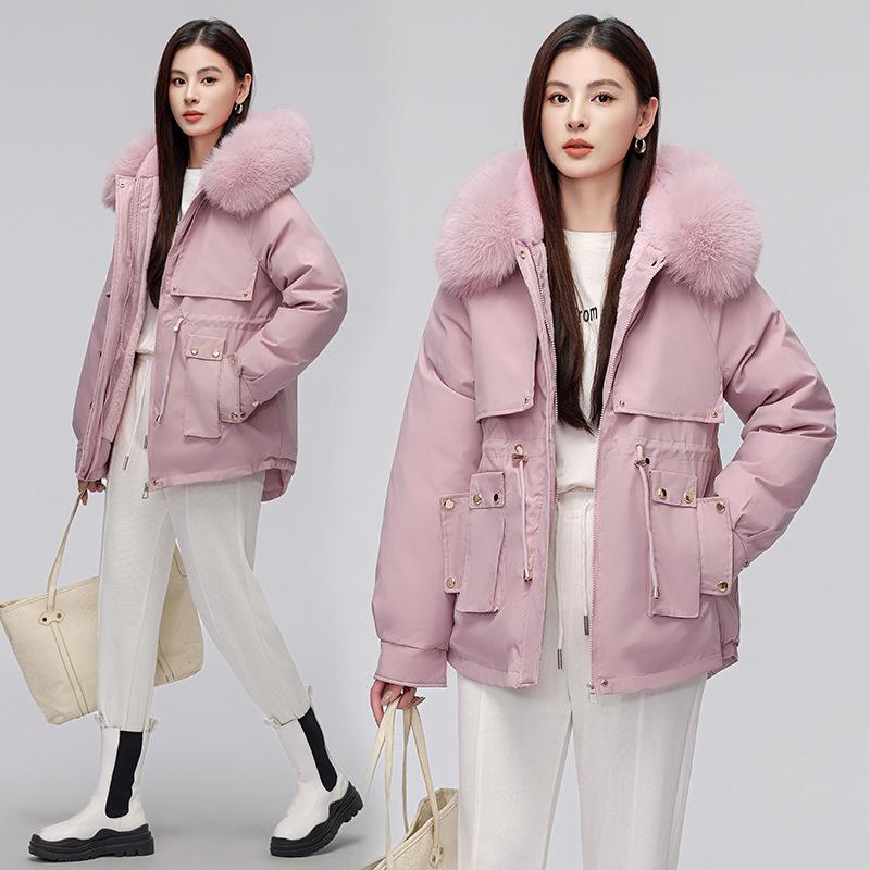 Short-length Parka Jacket for Women, Winter-weight, Padded with Down and Fleece for Extra Warmth