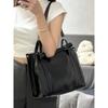 Korean version of retro soft leather large-capacity laptop bag, college student book tote bag, class commuter bag oblique span bag