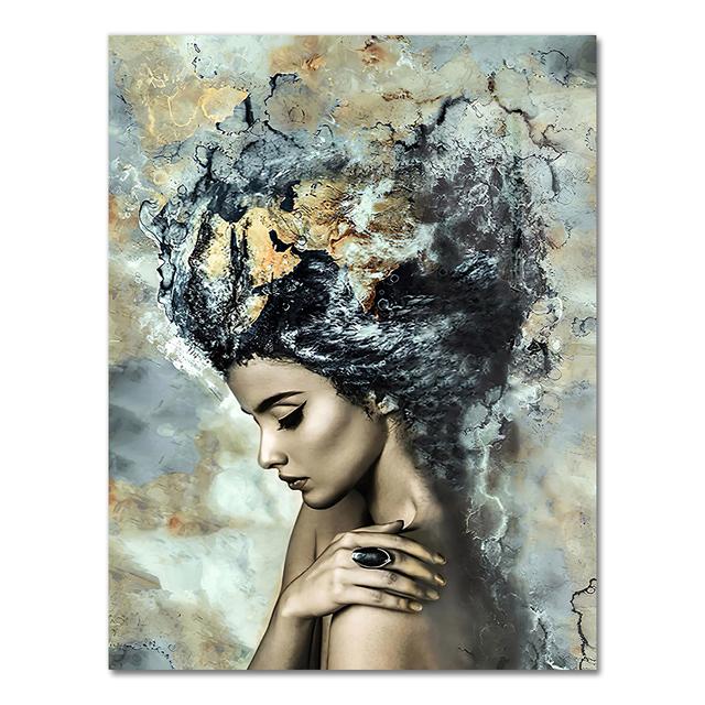 

Творческий абстрактный современное искусство женский портрет акварельная живопись украшение дома холст живопись настенная живопись фон украшение стены 50x75cm