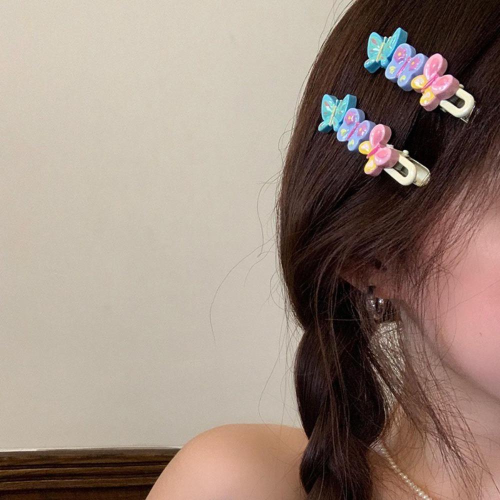 Cute Sweet Butterfly Hair Clip Cartoon Hair Side Clip New Duckbill Clip  Women Girl Hair Accessory