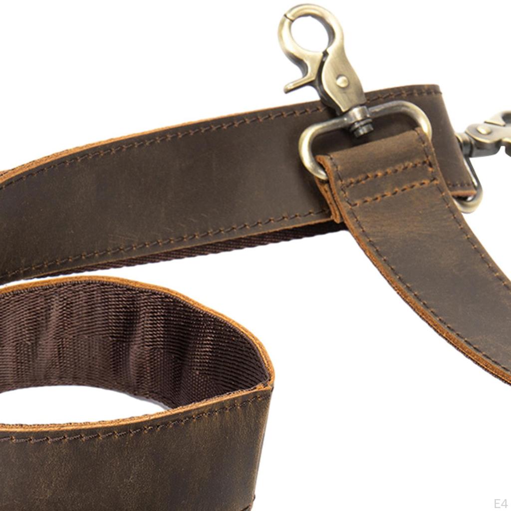 Läderpåse Axelrem, Avtagbar Crossbody-rem med Metallkrok för Portfölj, DIY