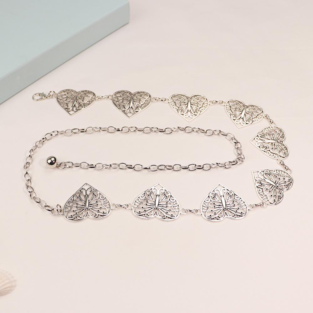 Lover Heart Tassle Waist Chain Belt for Women Punk Gothic Y2K Dress Jeans Waistband