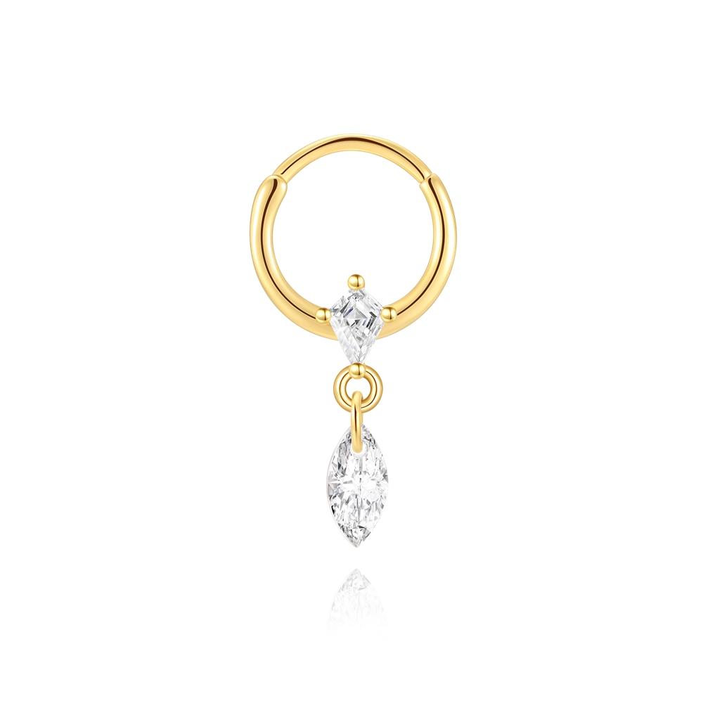 AIDE 1PC 925 Silver Zircon Piercing Chain Fit For Earring Hoops Ear Bone Studs DIY y2K Lucky Red Koi Fish Jewelry Accessories