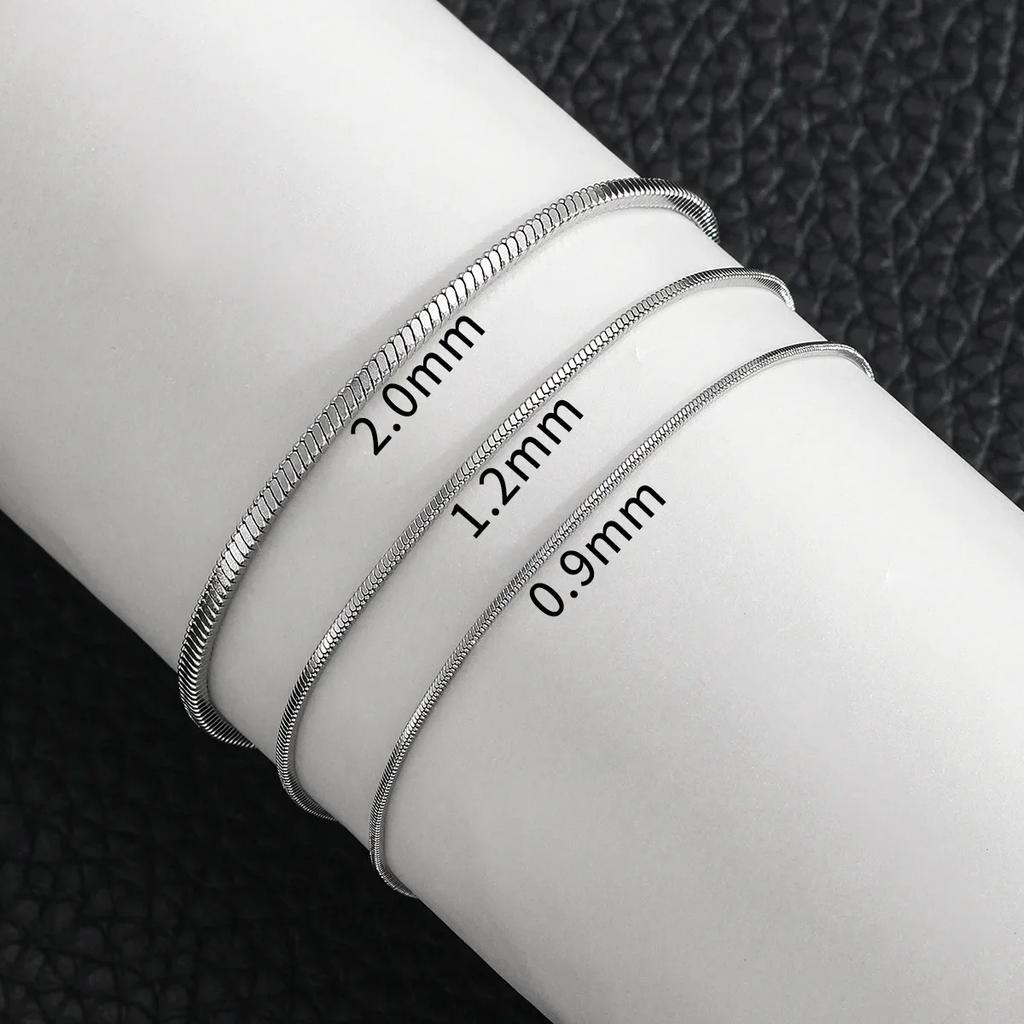 Simple Stainless Steel Square Snake Bone Chain Bracelet for Women Men Hip-Hop Jewelry Trendy Party Accessories Gift