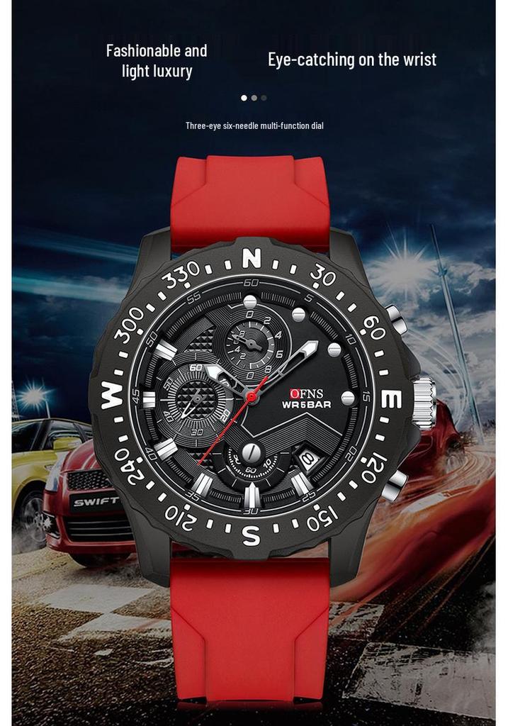 OFNS Men's Quartz Chronograph Watch: Fashionable, Simple, Waterproof with Calendar Function