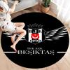Besiktas Gymnastics Club Round Area Rug,Carpet Rug for Living Room Bedroom Sofa Playroom Decor,Non-slip Floor Mat