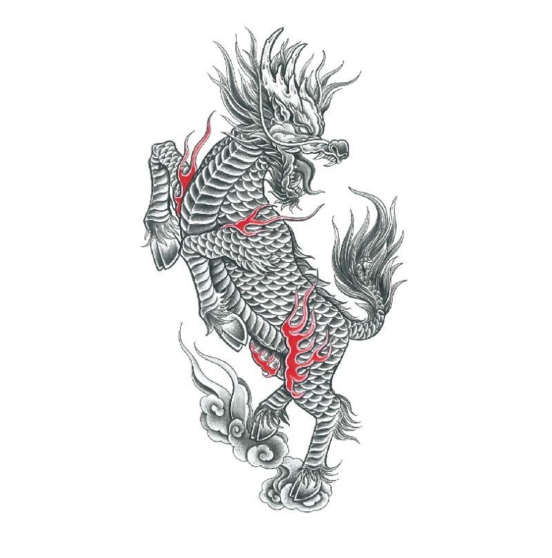 Men'S Auspicious Animal Hand-Painted Color Temporary Waterproof Tattoo Sticker Simulation Tattoo Sticker