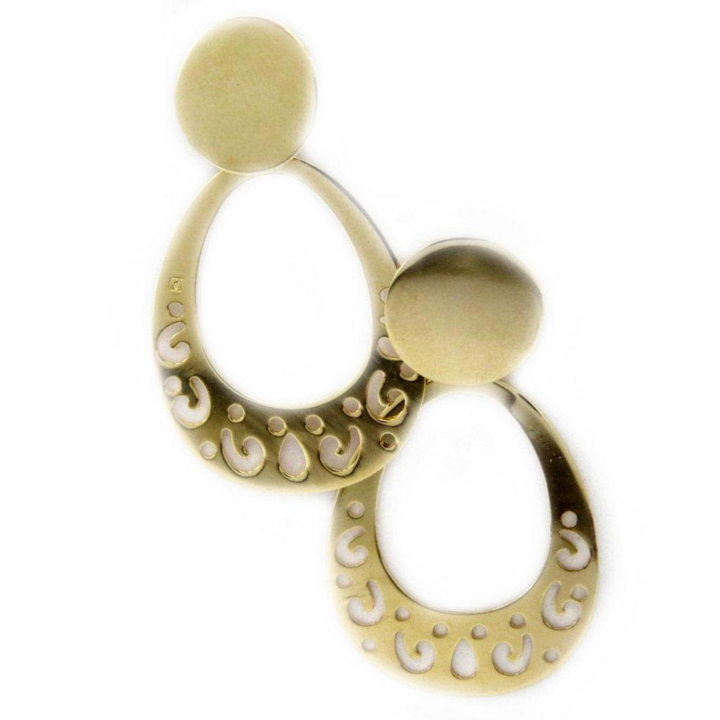 Les Trésors De Lily [G3407] - Gold Plated 'Choreography' Earrings - 31x18 Mm