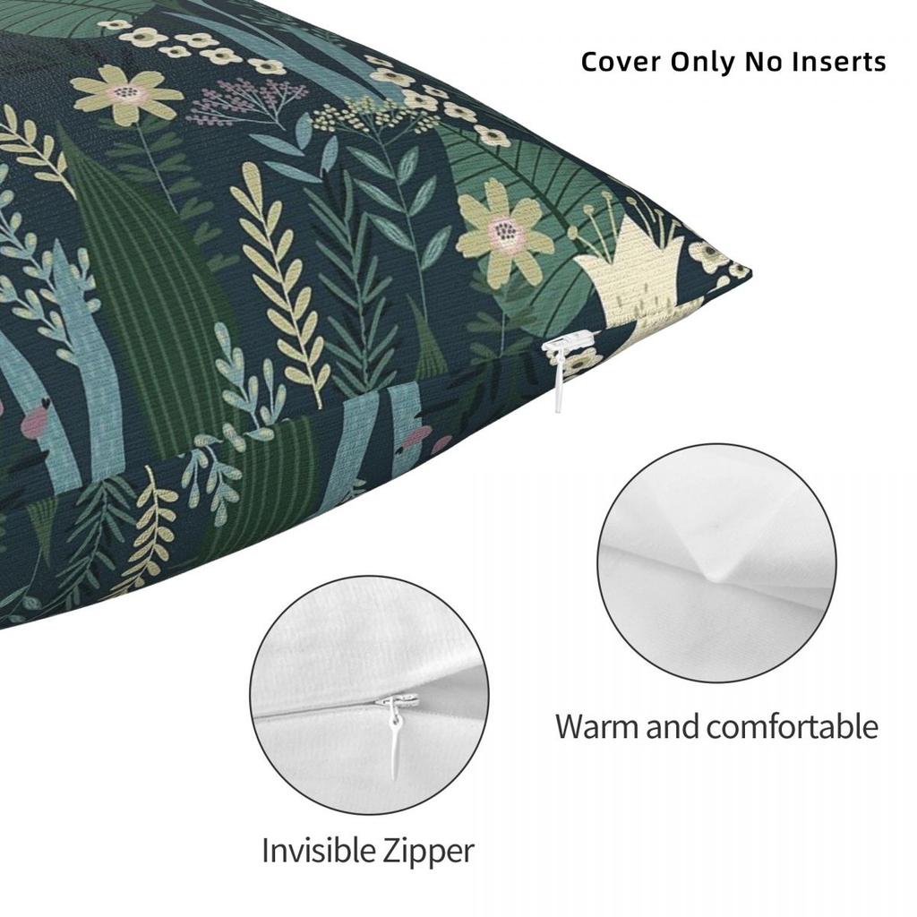 Evening Lily And Wildflower Pillowcase Polyester Linen Velvet Creative Zip Decor Throw Pillow Case Bed Cushion Cover
