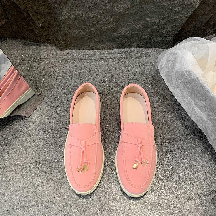 Classic New Niche Fashion Casual Flat-bottomed Lazy One-pedal Comfortable Versatile Soft-soled Soft-faced White-soled Shoes Women