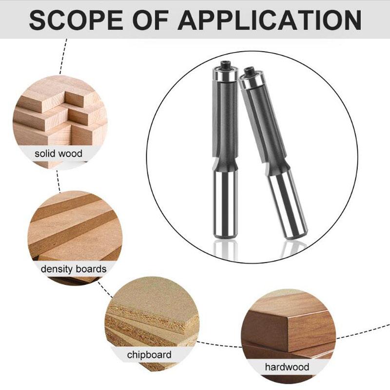 Στέλεχος 1/2 ιντσών 12mm 1/2 ιντσών Extra Long Straight Bit Router Routing Flush Trim Bits Wood Frile Cutter Εργαλεία ξυλουργικής