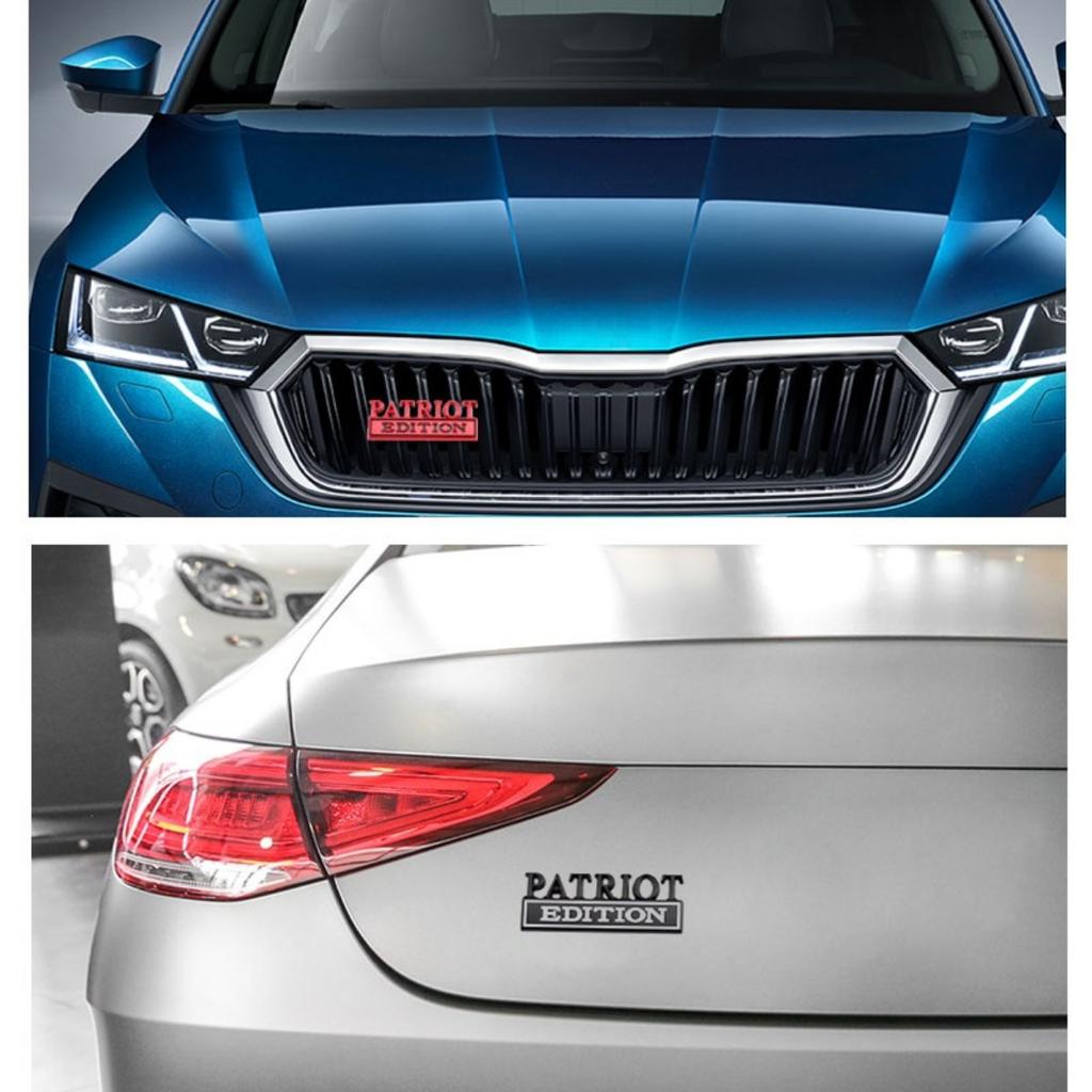 1Pc 3D Metal Patriot Edition Logo Car Front Grille Badge Side Fender Rear Trunk Emblem Sticker Decal