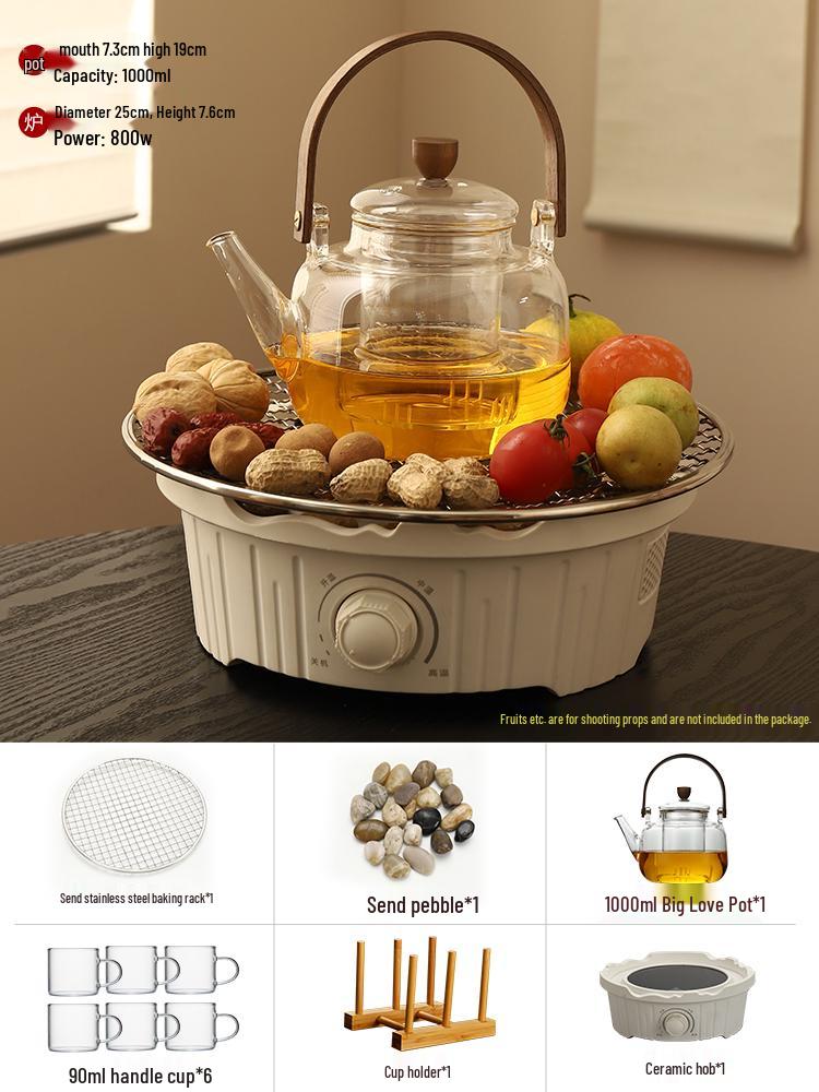 Electric Ceramic Indoor Stove Set with Glass Teapot - 2026 Edition