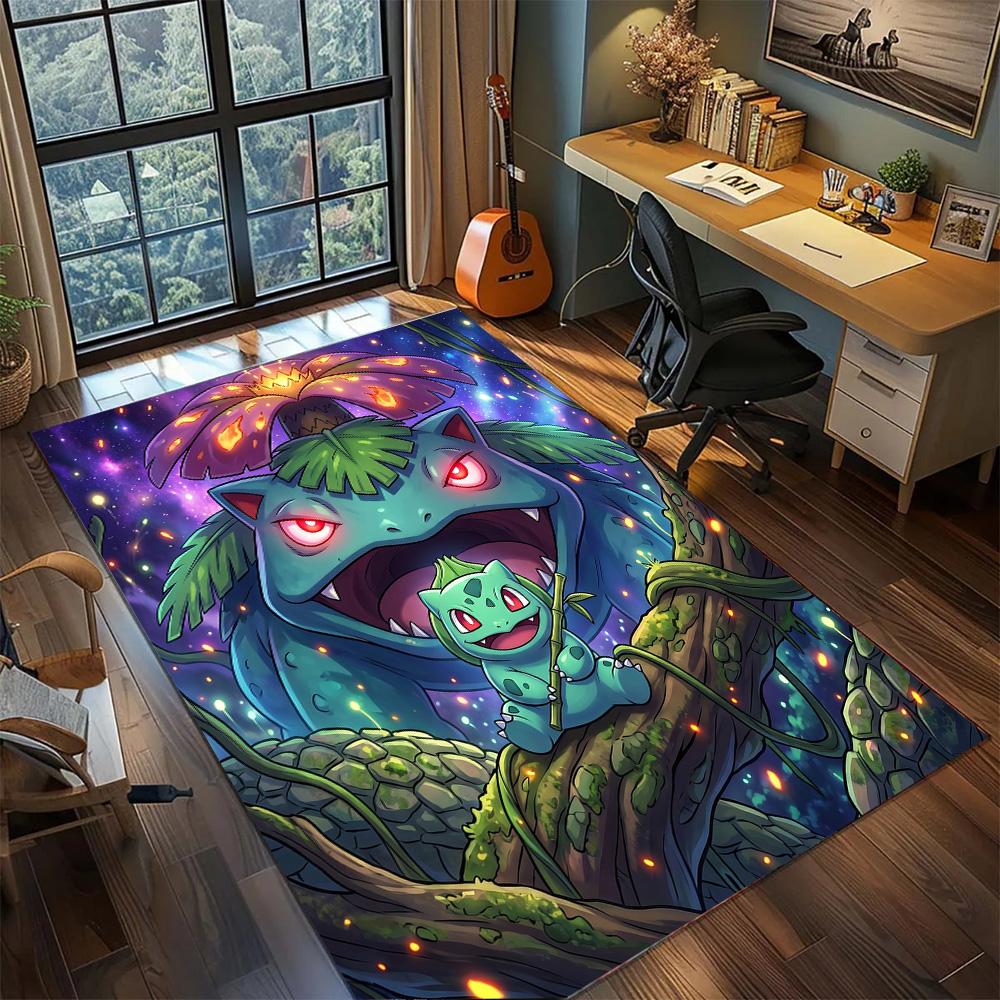 Bulbasaur Large Area Non Slip Floor Mat Washable Rug Carpet for Gamer Room Bedroom Home Decor.-TING