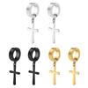 1Pair  Cross Pendant Ear Clip Non Piercing Earrings Fake Earrings Gift for Men Women Jewelry