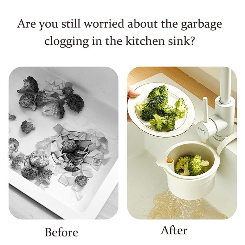 2IN1 Sink Drain Basket Faucet Hanging Filter Bag Adjustable Automatic Dumping Basket Sink Sponge Rack Kitchen Waste Collector