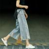 Women Summer Wide Leg Denim Jeans Loose Design High Waist Causal Pants