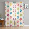Tulle Curtains for Living Room Dog Paw Black Gray Bedroom Study Window Sheer Curtains Kitchen Balcony Interior Voile Curtains