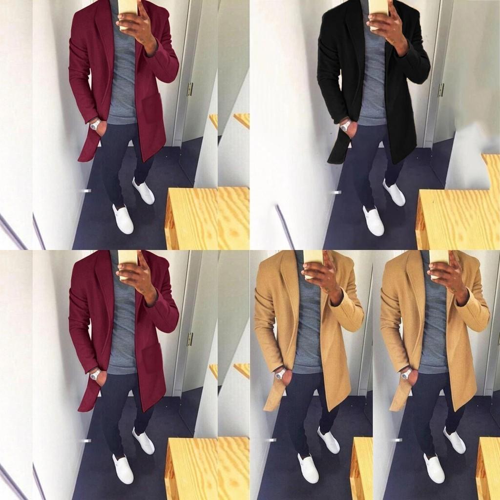 Men's Winter Warm Slim Trench Coat Cardigan For Stylish Formal Outfits
