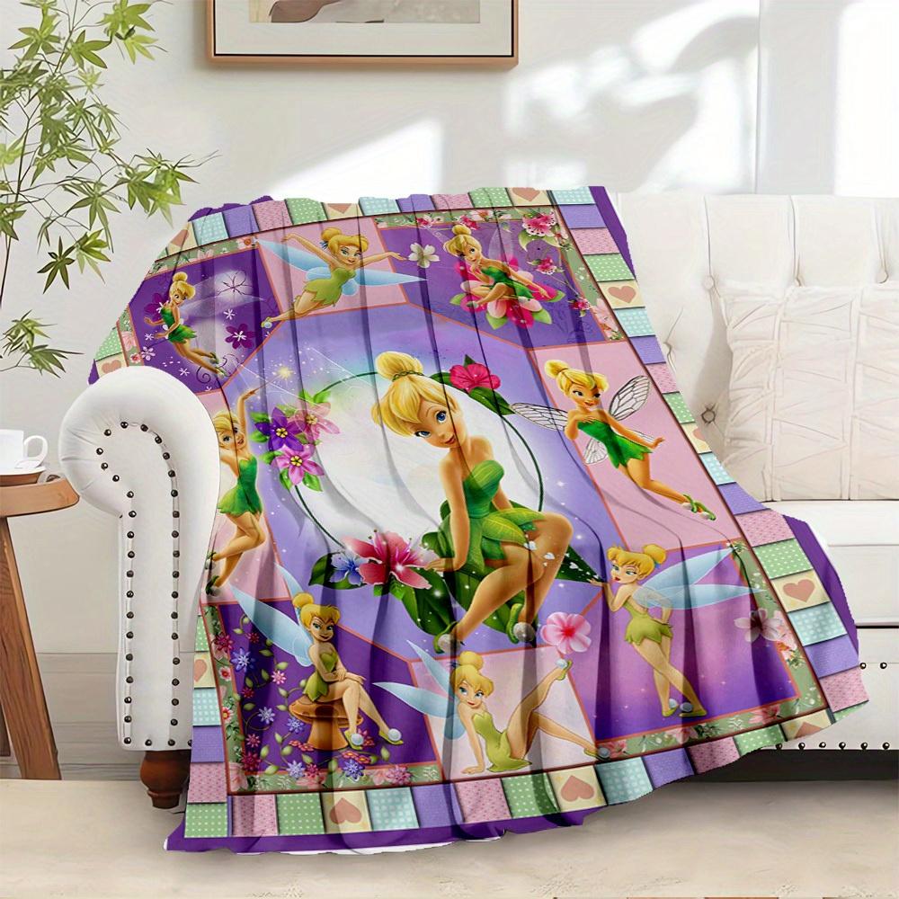 

1 pc Velvet Tinkerbell Fairy Bedding Throw Blanket Sofa Cover Gift Home Decoration Room Decorative Quilt 3D Cartoon Print Comforter for s Be 130x150cm