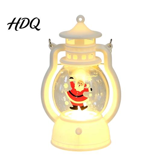 Xmas Window Ornament Christmas Lantern Night Light Retro Santa/Snowman/Tree Handheld Oil Lamp with Kids Bedside Warm LED Cute Holiday Tabletop