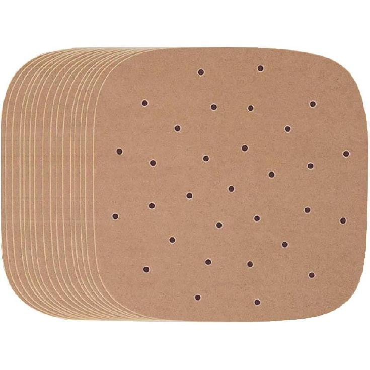 200Pcs Air Fryer Parchment Paper 8.5 inch Unbleached Square Air Fryer Liners for Bamboo Metal Steamer, Ovens, Microwaves & Baking Pan