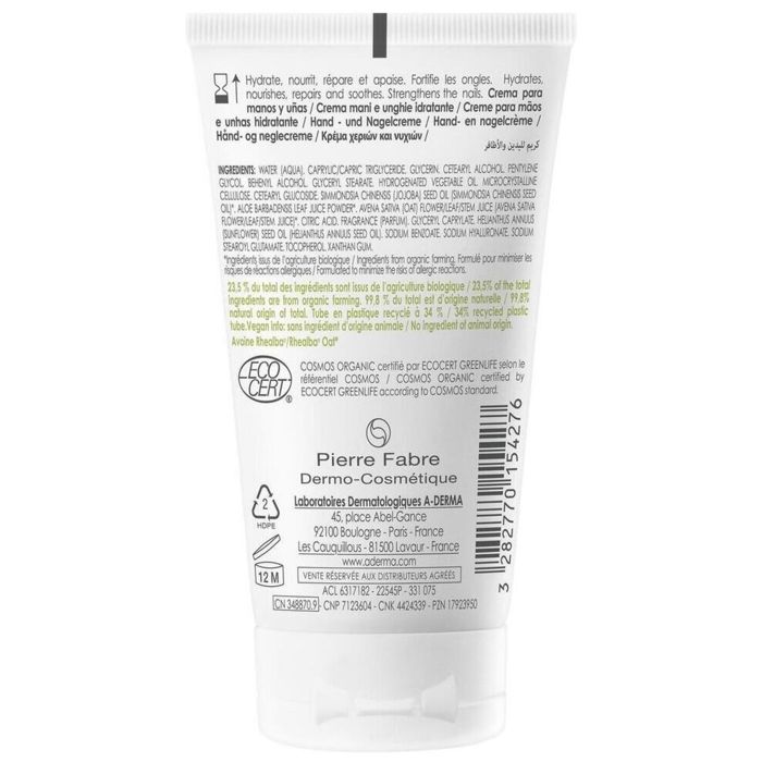 A-Derma The Essentials Hand Cream &; Moisturizing Nails 50 Ml