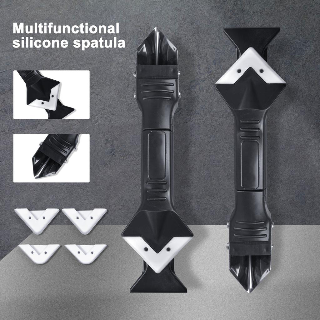 5 In 1 Silicone Squeegee Squeegee Remover Knife Repairing Sealant Smooth Grout Trowel Rubber Shovel Floor Glass Glue Quick Tool