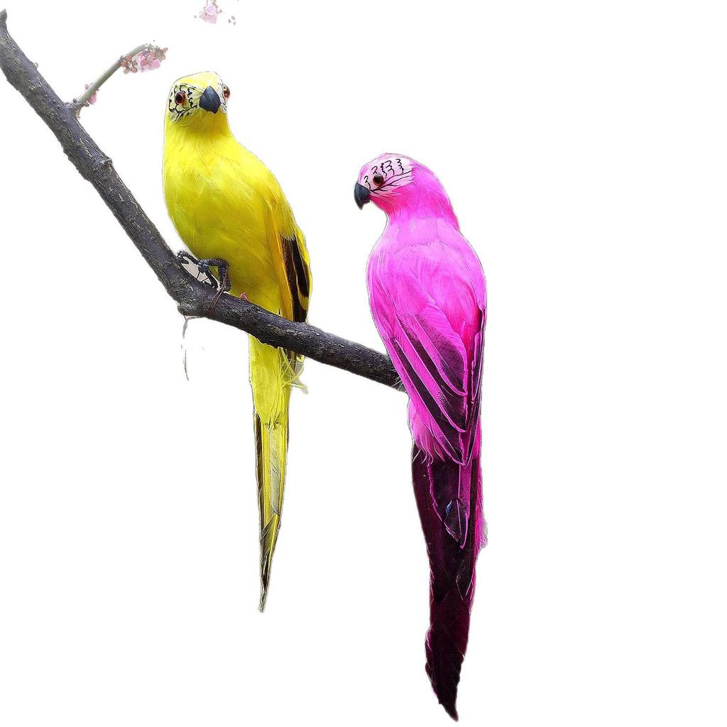 Neidische Porzellan-Papageienfigur mit Federn: Kleines Vogelmodell zur Dekoration für Haus und Garten