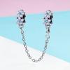 Charm S925 Sterling Silver Safety Chain Positioning Buckle Collection Fashion Beaded Bracelet Silver Accessories